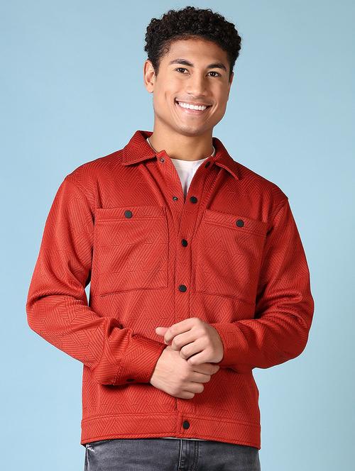 men long sleeves self design shacket - 21639826 - Very Small Image - 1