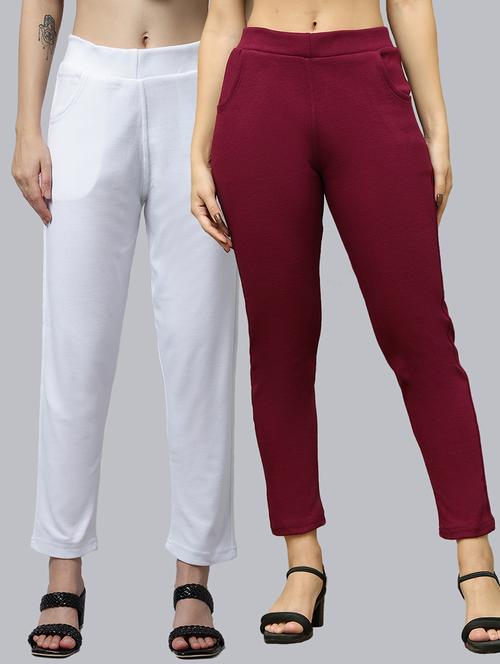 women pack of 2 solid woolen jeggings - 21639928 - Very Small Image - 1