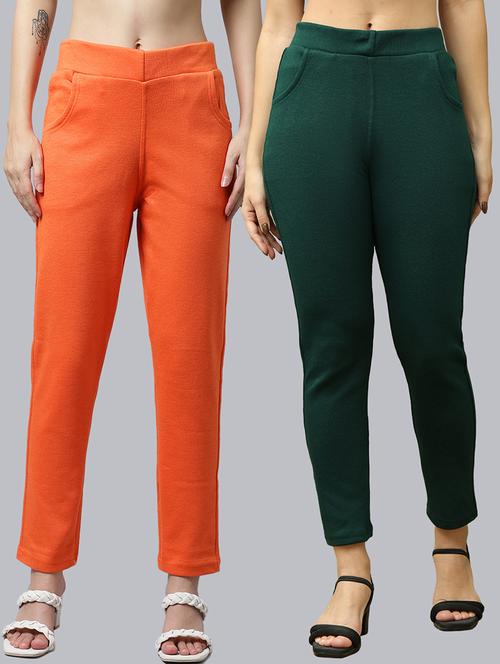 women pack of 2 plain woolen pants - 21639948 - Very Small Image - 1
