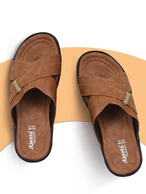 men brown slip on sandal - 21640816 - Very Small Image - 1