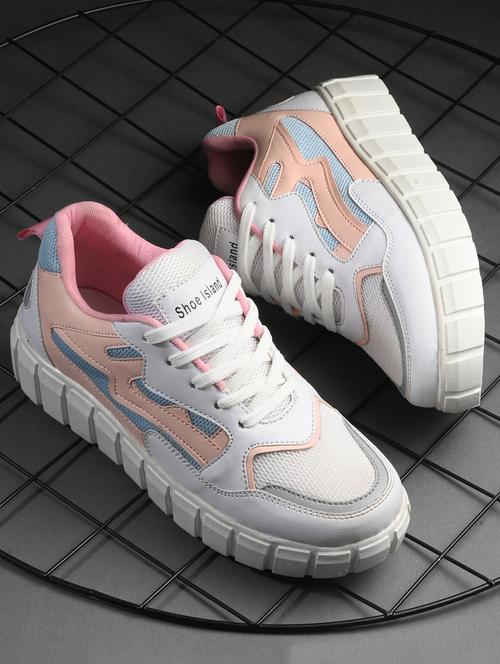 women lace-up color block sports shoes - 21641135 - Very Small Image - 1