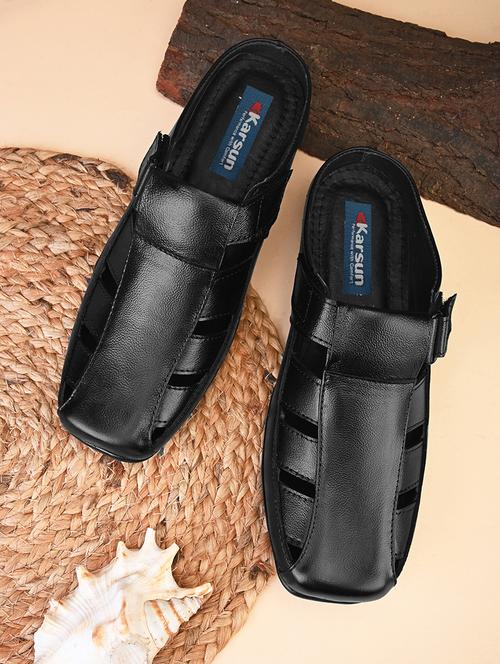 men black slip on sandal - 21641868 - Very Small Image - 1