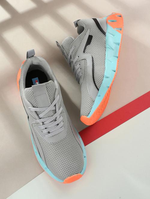 men grey solid lace-up sport shoes - 21641922 - Very Small Image - 1