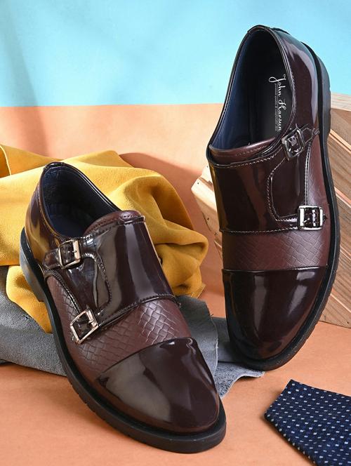 men brown slip on monk strap - 21642495 - Very Small Image - 1