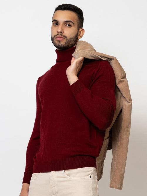 men solid turtle neck pullover - 21643561 - Very Small Image - 1