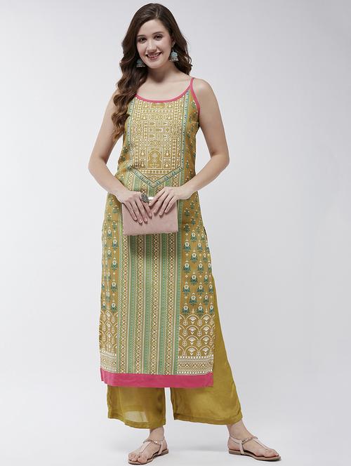 women printed round neck straight kurta - 21644043 - Very Small Image - 1