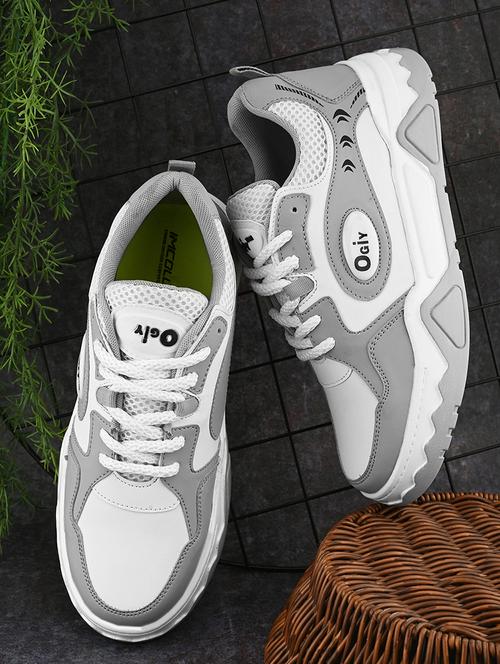 men color block lace-up sneakers - 21644290 - Very Small Image - 1