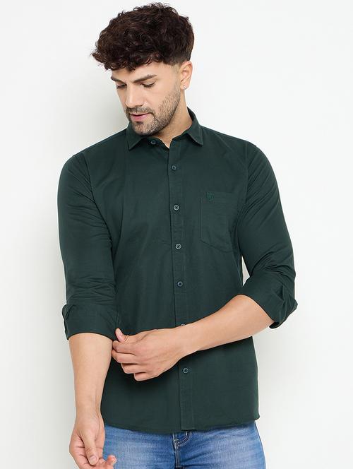 men slim fit solid long sleeve casual shirt - 21644335 - Very Small Image - 1