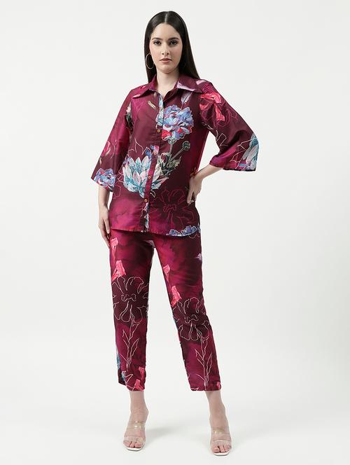women floral print top and trouser co-ord set - 21644531 - Very Small Image - 1