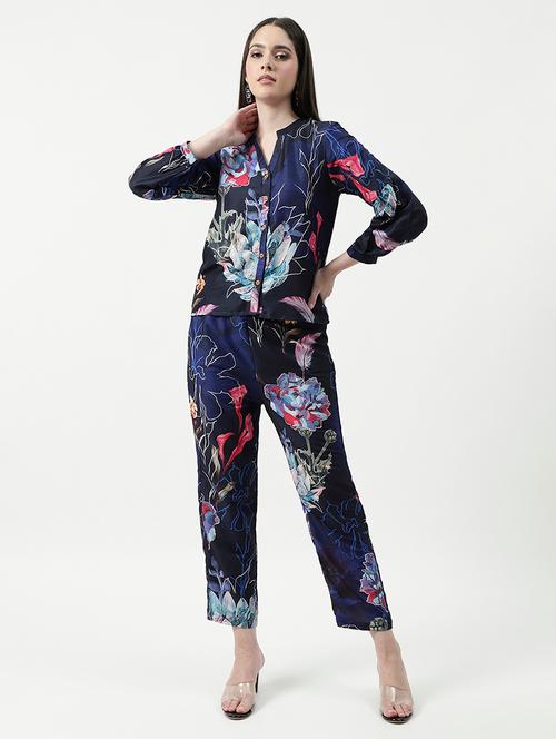 women floral print top and trouser co-ord set - 21644534 - Very Small Image - 1