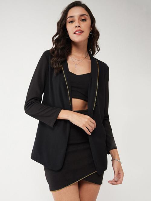 women solid long sleeves casual blazer - 21644569 - Very Small Image - 1