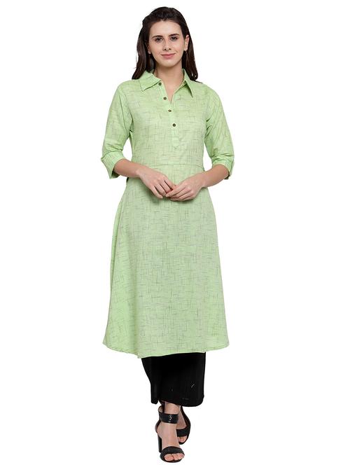 women self design three quarter sleeve a-line kurta - 21646386 - Very Small Image - 1