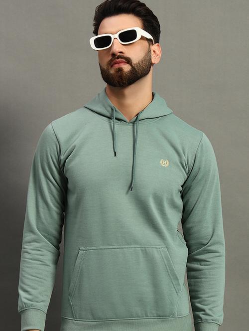 men solid regular fit hooded sweatshirt - 21647128 - Very Small Image - 1