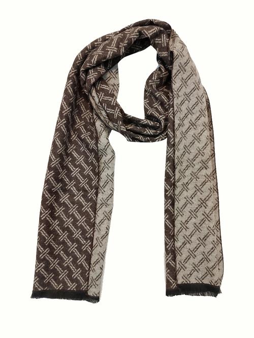 men elegant self design muffler with fringed edges - 21647437 - Very Small Image - 1