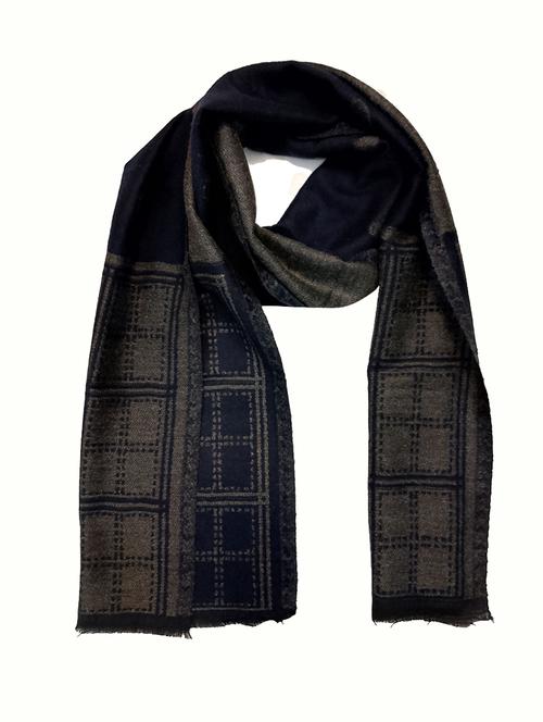 men elegant self design muffler with fringed edges - 21647439 - Very Small Image - 1