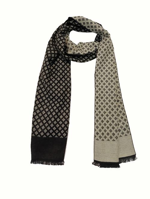 men elegant self design muffler with fringed edges - 21647452 - Very Small Image - 1