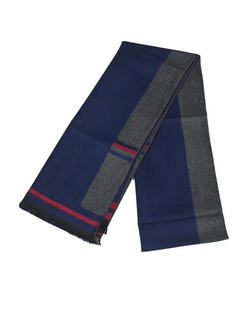 men elegant self design muffler with fringed edges - 21647491 - Very Small Image - 1