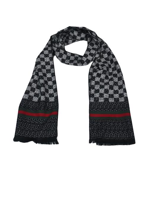 men elegant self design muffler with fringed edges - 21647500 - Very Small Image - 1