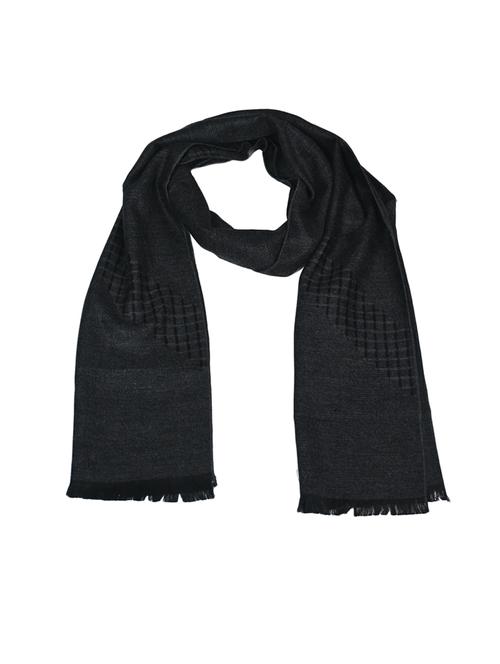 men elegant self design muffler with fringed edges - 21647510 - Very Small Image - 1