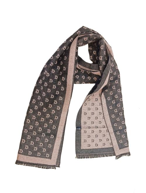 men elegant self design muffler with fringed edges - 21647623 - Very Small Image - 1