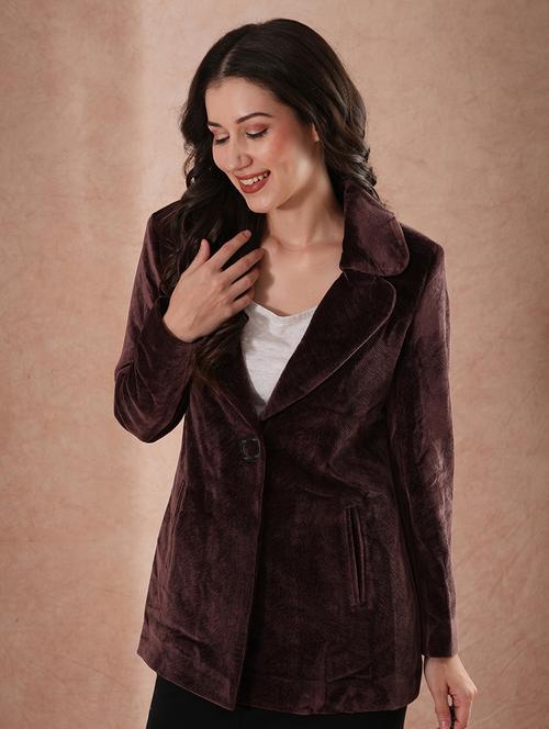 women self designed long sleeves coat - 21649580 - Very Small Image - 1