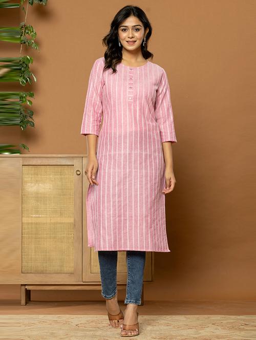 women three quarter sleeve straight kurta - 21649889 - Very Small Image - 1