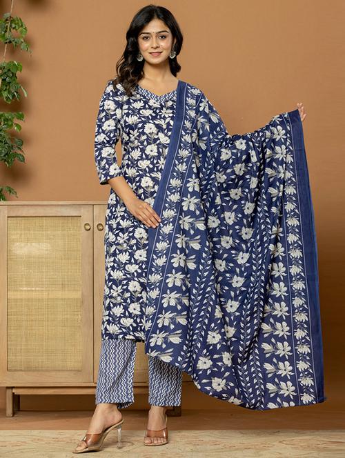 women floral kurta pant set with dupatta - 21649912 - Very Small Image - 1