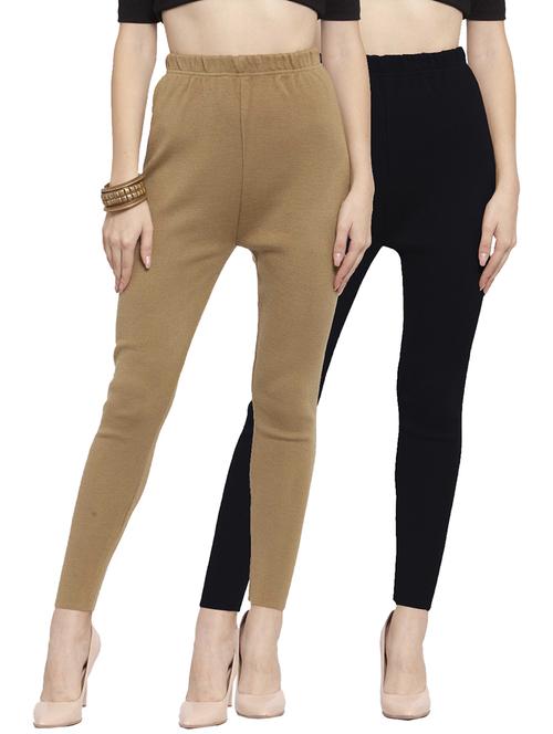 women pack of 2 solid woolen leggings - 21650905 - Very Small Image - 1