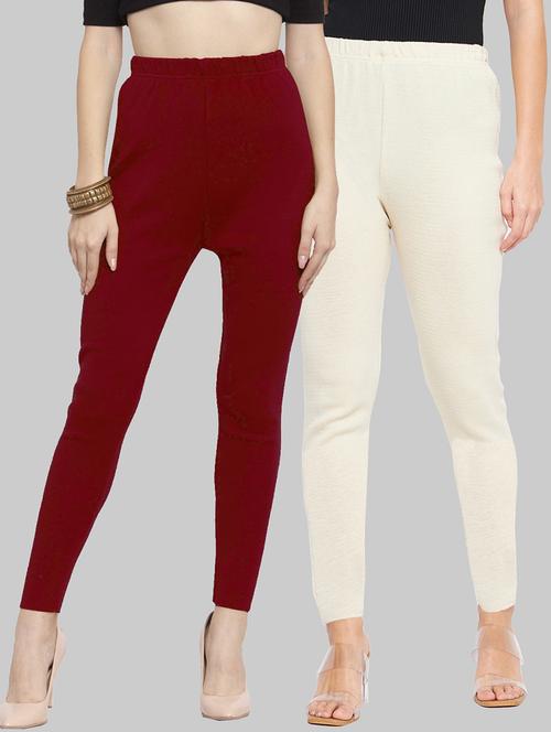 women pack of 2 solid woolen leggings - 21650924 - Very Small Image - 1