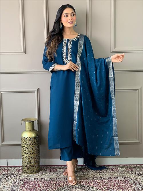 women embroidered kurta pant set with duaptta - 21650932 - Very Small Image - 1