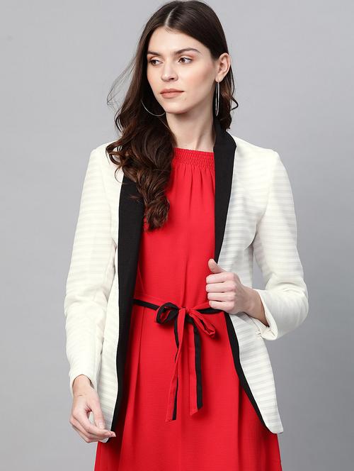 women solid long sleeves casual blazer - 21651160 - Very Small Image - 1