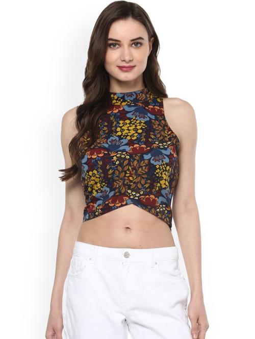 women multi color printed crop top - 21651295 - Very Small Image - 1
