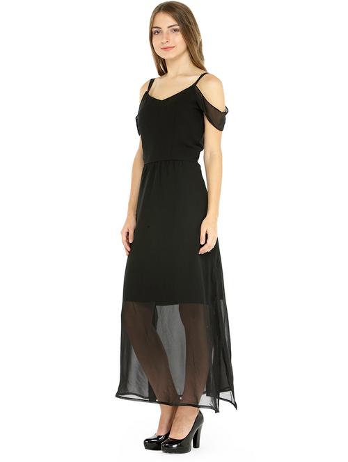 women solid shoulder strap a-line dress - 21651492 - Very Small Image - 1