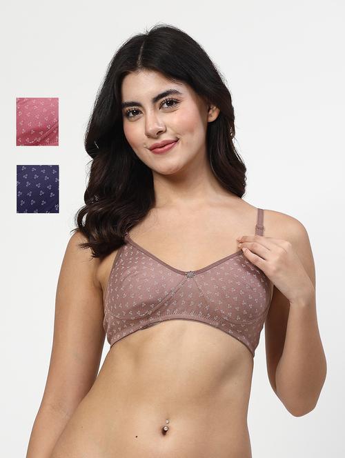 women pack of 3 printed full coverage bra combo - 21653041 - Very Small Image - 1