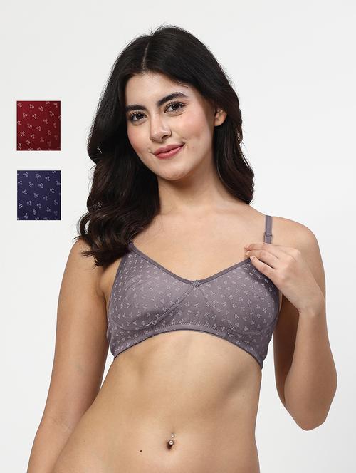 women pack of 3 printed full coverage bra combo - 21653055 - Very Small Image - 1