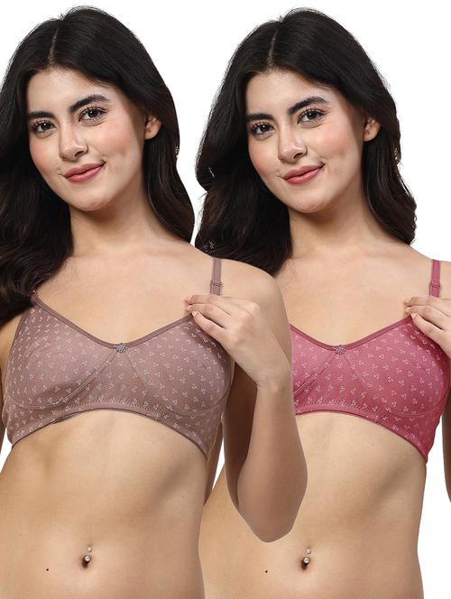 women pack of 2 printed full coverage bra combo - 21653072 - Very Small Image - 1
