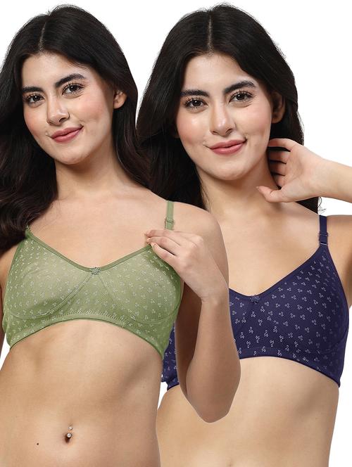 women pack of 2 printed full coverage bra combo - 21653076 - Very Small Image - 1