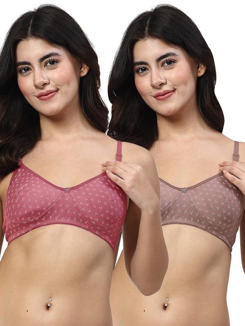 women pack of 2 printed full coverage bra combo - 21653093 - Very Small Image - 1