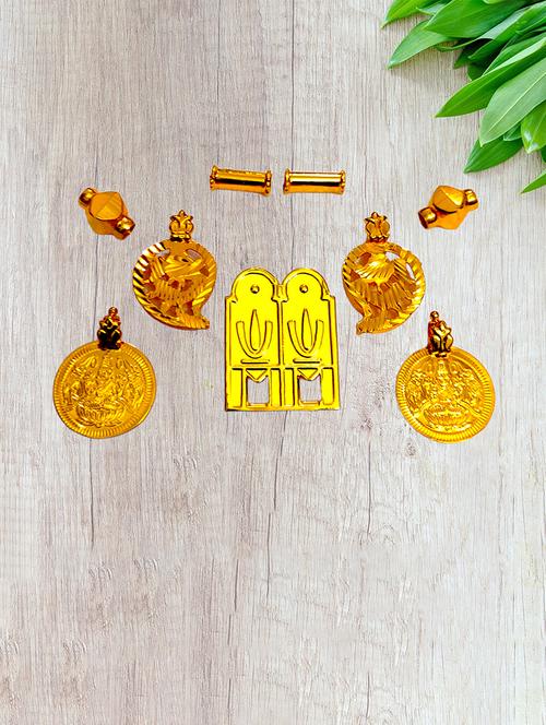 elegant gold toned pendant set for mangalsutra customization - 21657787 - Very Small Image - 1