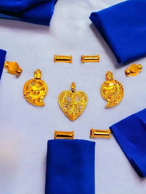 elegant gold toned pendant set for mangalsutra customization - 21659098 - Very Small Image - 1