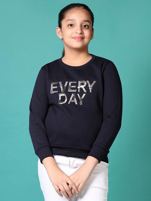 girls chest print long sleeve sweatshirt - 21661111 - Very Small Image - 1