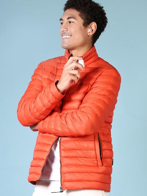 men solid long sleeve puffer jacket - 21661161 - Very Small Image - 1