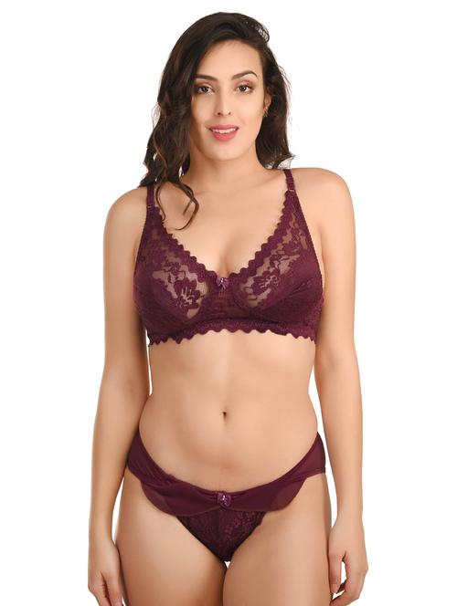 women lace detailed bras and panty set - 21661281 - Very Small Image - 1