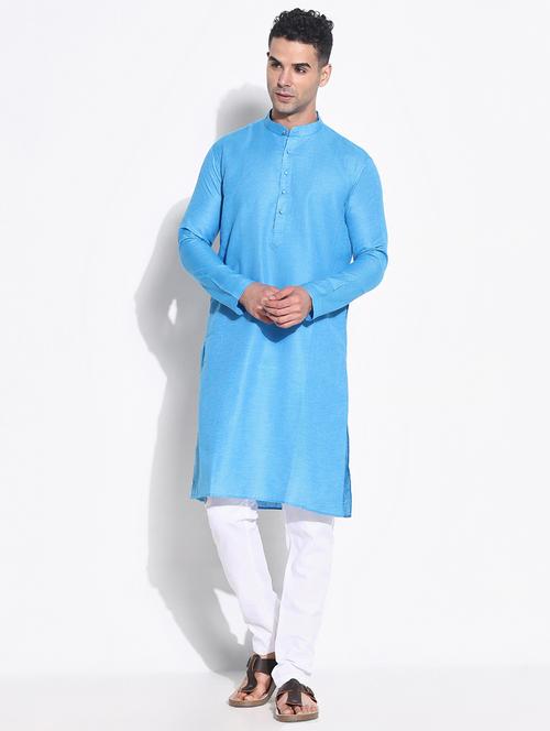men solid kurta pyjama ethnic wear set - 21661351 - Very Small Image - 1