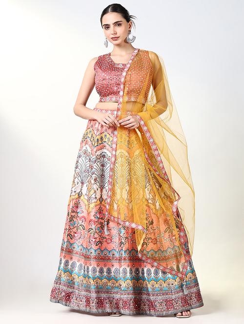 women floral flared lehenga choli with dupatta - 21661692 - Very Small Image - 1
