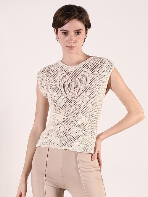 women crochet detailed sleeveless regular top - 21661743 - Very Small Image - 1