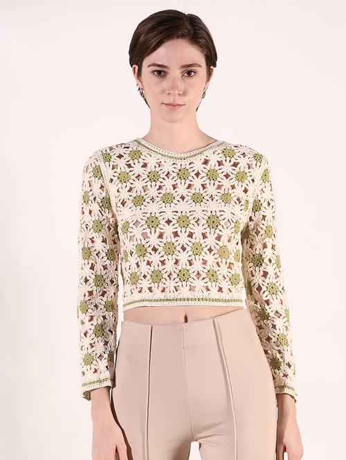 women crochet detailed crop top - 21661757 - Very Small Image - 1