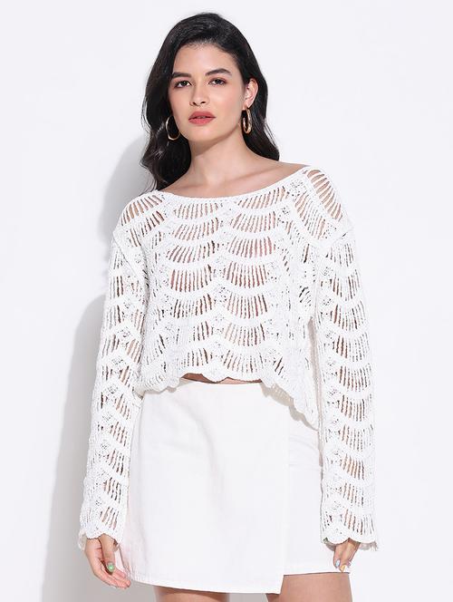 women crochet detailed crop top - 21661785 - Very Small Image - 1
