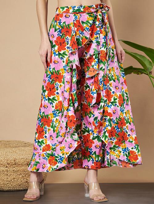 women florals printed wrap skirt - 21662313 - Very Small Image - 1
