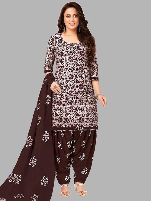 women printed 3-piece unstitched dress material - 21662622 - Very Small Image - 1